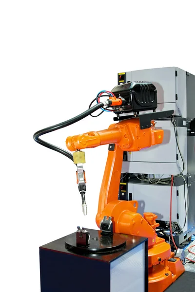 오렌지 로봇 팔 — 스톡 사진