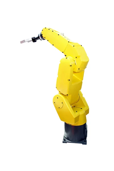 Žlutá robotické rameno — Stock fotografie