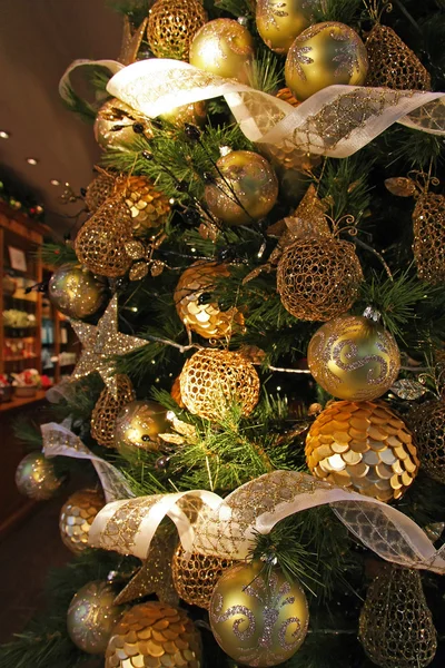 Christmas pendants gold — Stock Photo, Image
