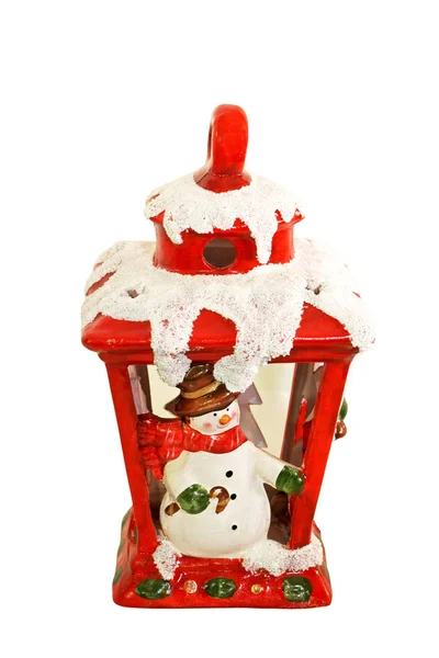 Snowman lantern — Stock Photo, Image