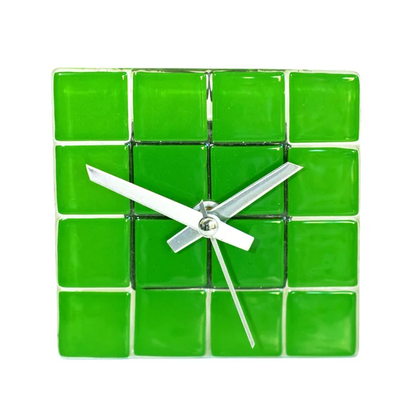 绿色时钟 — 图库照片
