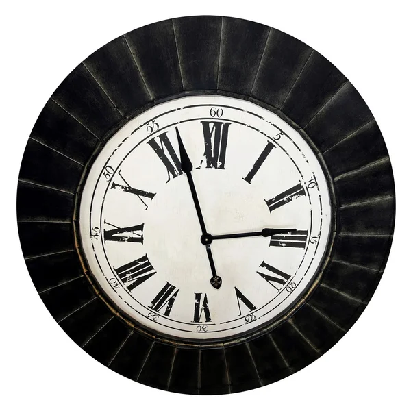 Старые часы изолированы — стоковое фото