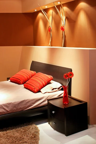 Camera da letto marrone — Foto Stock