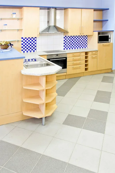 Blue kitchen vertical — Stock Photo, Image