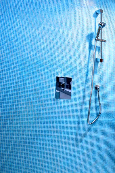 Blue shower detail — Stock Photo, Image