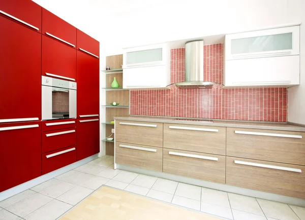 Red kitchen Stock Photo
