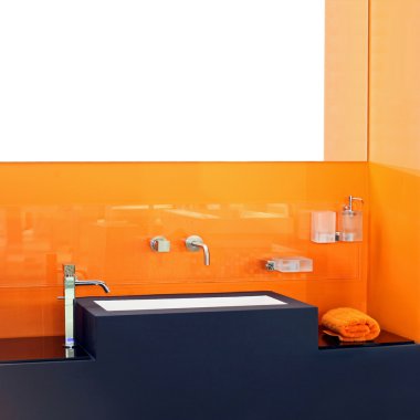 Orange bathroom clipart