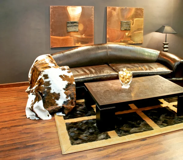 Läder soffa — Stockfoto