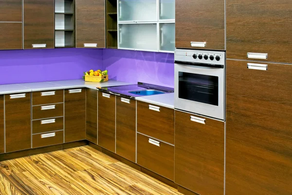 Nuova cucina in legno — Foto Stock