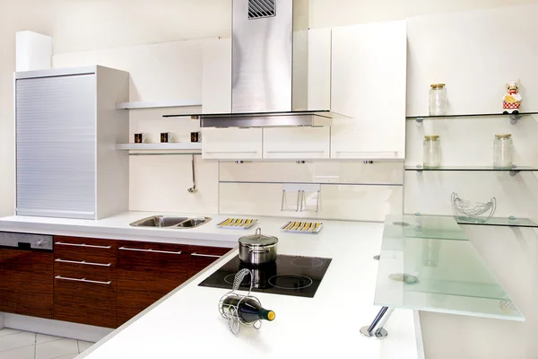 Silberne Küche horizontal — Stockfoto