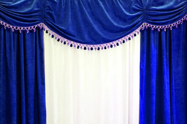 Blue curtains — Stock Photo, Image