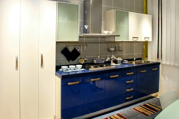 蓝色厨房 — 图库照片