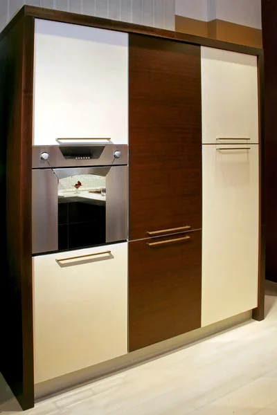 Oven in cabinet — Stock Photo, Image