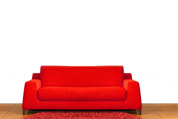 Czerwona kanapa — Zdjęcie stockowe