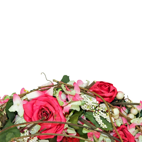 Detalhe grinalda rosas — Fotografia de Stock