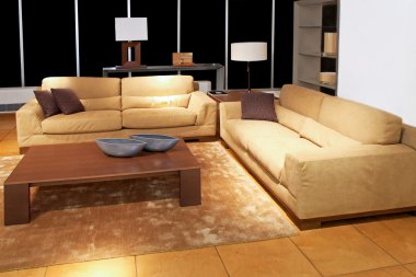 Living room brown clipart