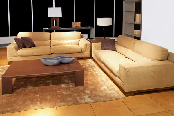 Living room brown — Stock Photo, Image