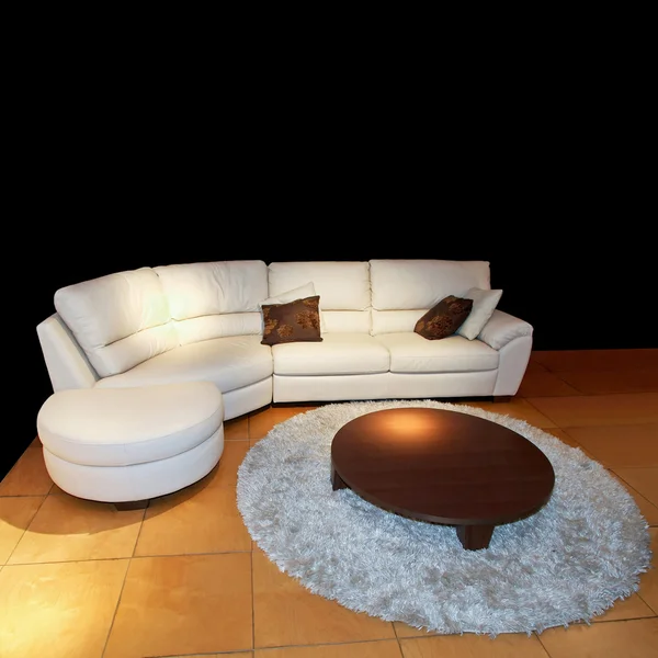 Bílá obývací pokoj — Stock fotografie