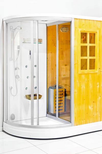 Sauna with shower — Stock Photo, Image