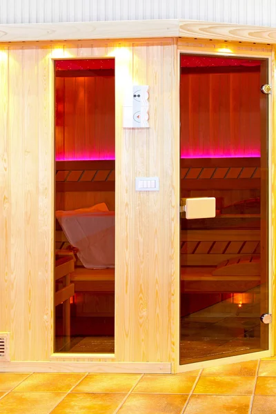 Uzavřené sauna — Stock fotografie