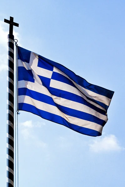 Grekiska kors flagga — Stockfoto