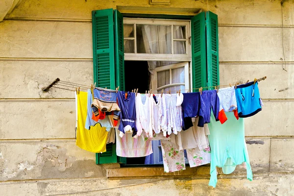 stock image Laundry window