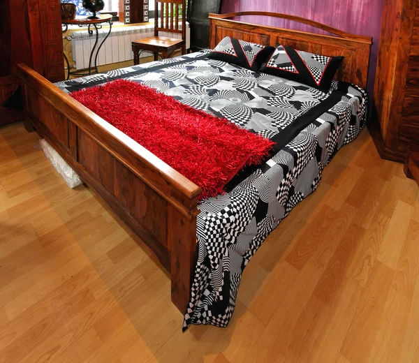 Dřevěná postel Royalty Free Stock Fotografie