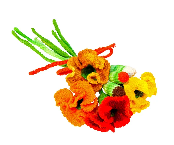 Knitted flowers — Stock Photo, Image