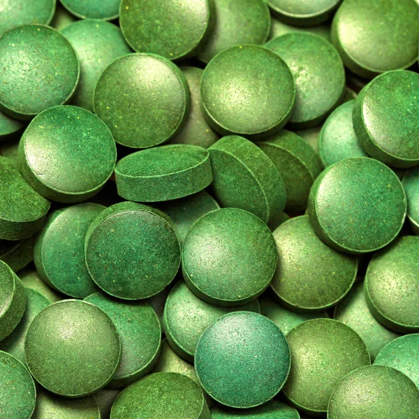 Comprimidos de algas verdes — Fotografia de Stock