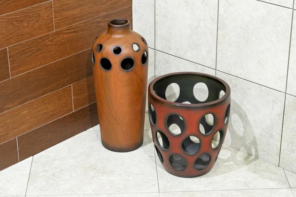 Vasos de madeira — Fotografia de Stock
