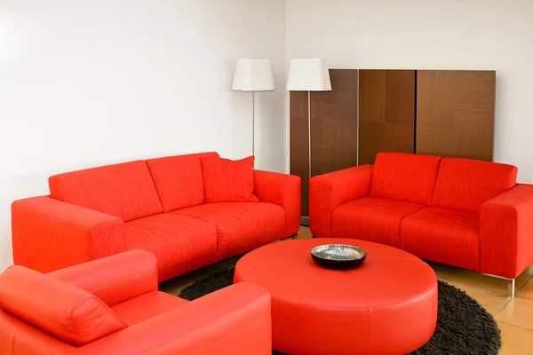 Red living room — Stock Photo, Image