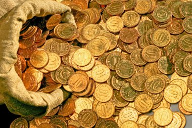 Scattered coins clipart