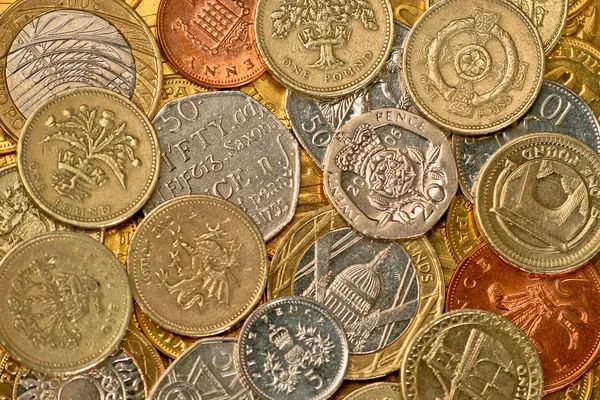 Monedas británicas — Foto de Stock