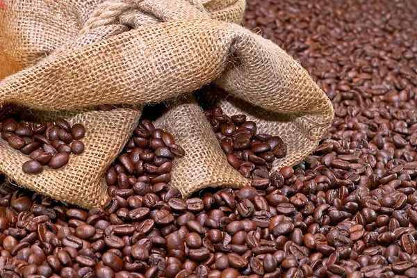 Koffie en zak — Stockfoto