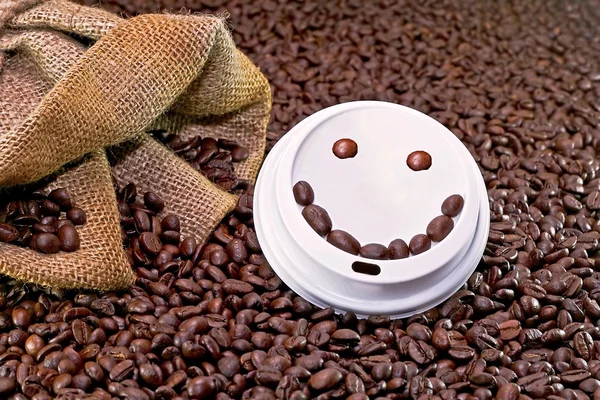 Smiley koffie — Stockfoto