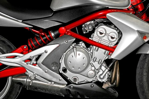 Zilveren motorfiets — Stockfoto