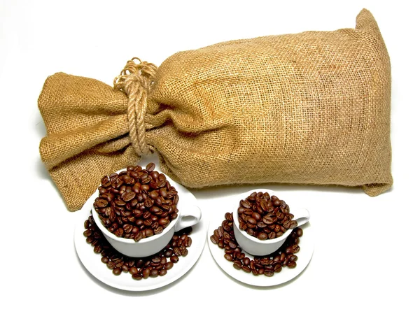 Kahve ve çuval — Stok fotoğraf