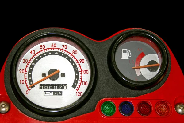 Piros sebességmérő — Stock Fotó