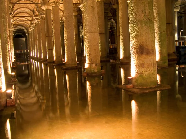 Columns in cistern Royalty Free Stock Photos