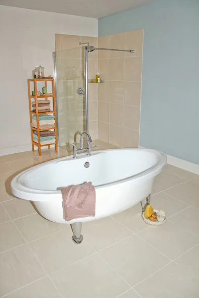 淋浴间和浴缸 — 图库照片