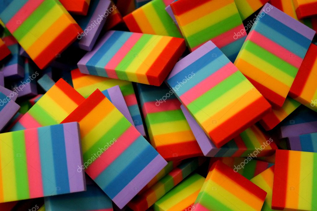 Rainbow erasers Stock Photo by ©Baloncici 3796894