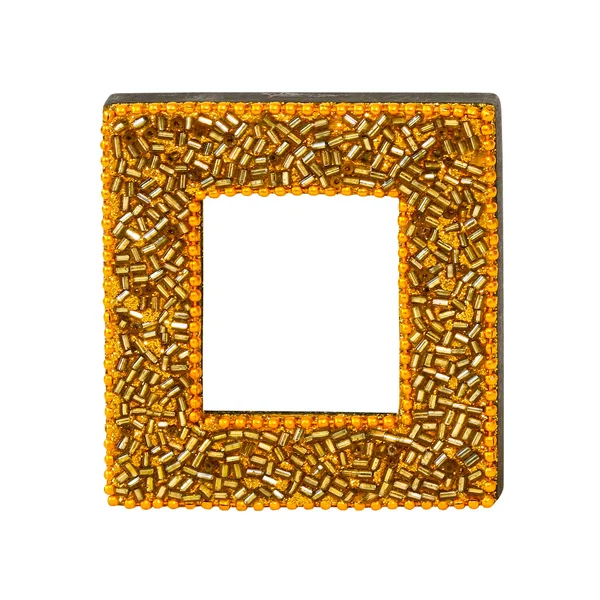 Rahmen aus Goldperlen — Stockfoto