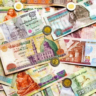 Colorful Egyptian money clipart