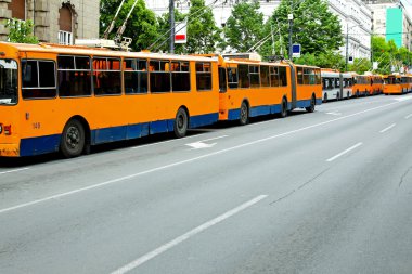 Trolleybus standstill clipart