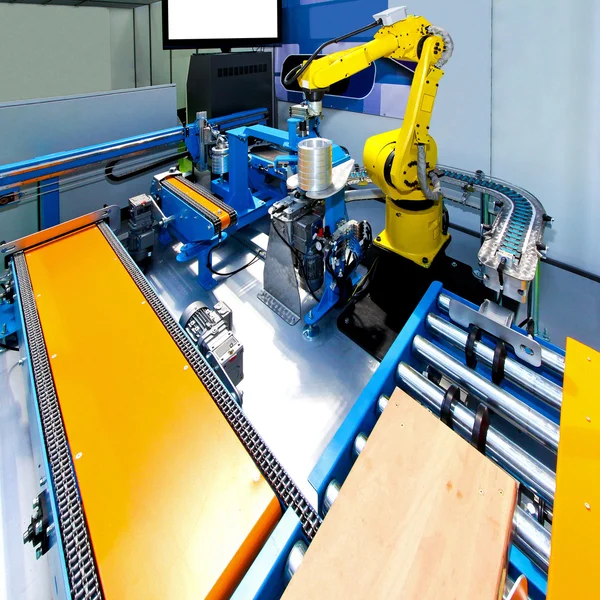 로봇을 이용한 생산 라인 — 스톡 사진