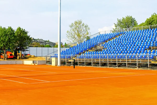 Lavori campo da tennis — Foto Stock