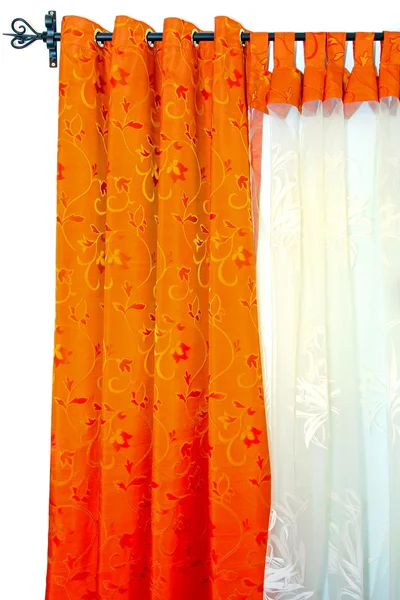 橙色窗帘 — 图库照片