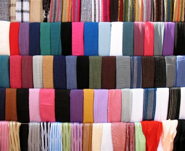 Colorful Cloths Stall at Old Souk clipart