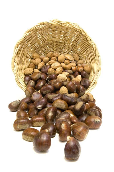 CHESTNUTS AND ALMONDS — Stock Photo, Image