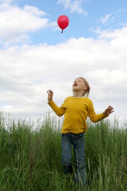 Children and balloons